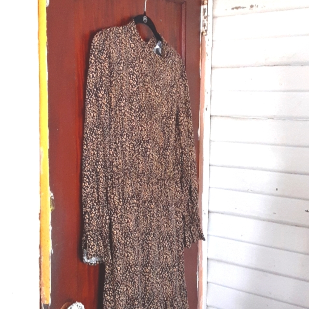Popsugar sz large ruffled dress geometric print